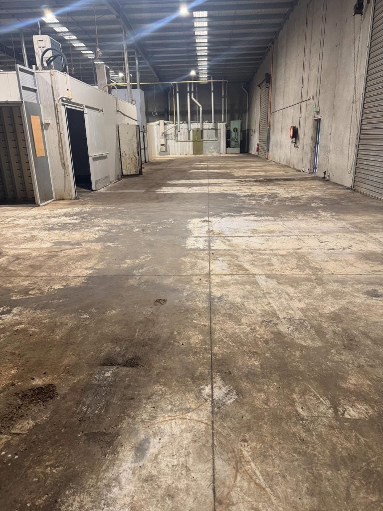 Factory floor before clear epoxy flooring installation in Melbourne