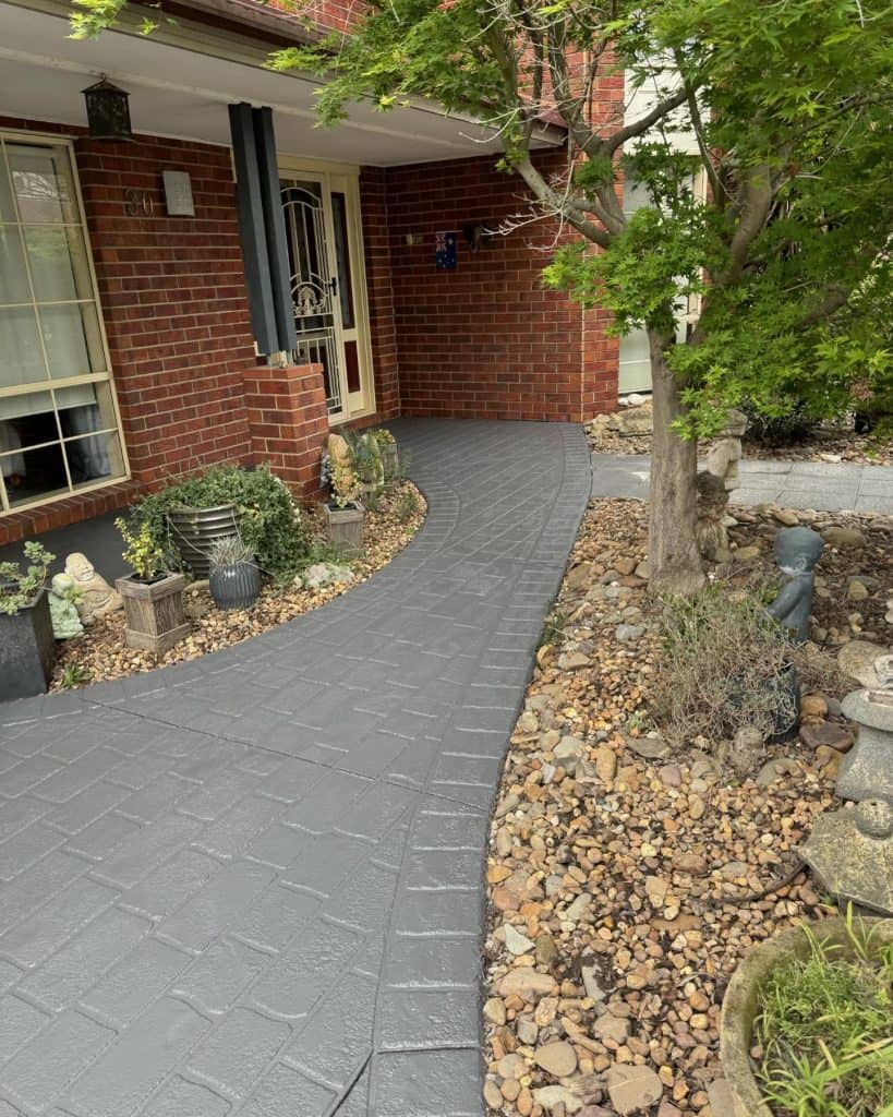 Coloured concrete sealing on a pathway in Narre Warren