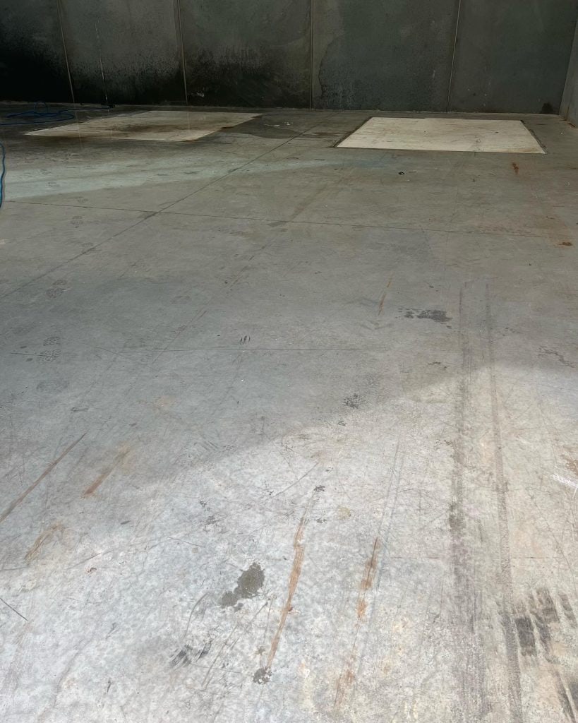 Factory floor before water based epoxy flooring installation