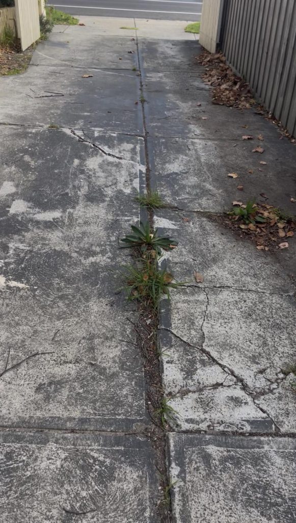 Cracked concrete driveway not suitable for resurfacing without proper assessment