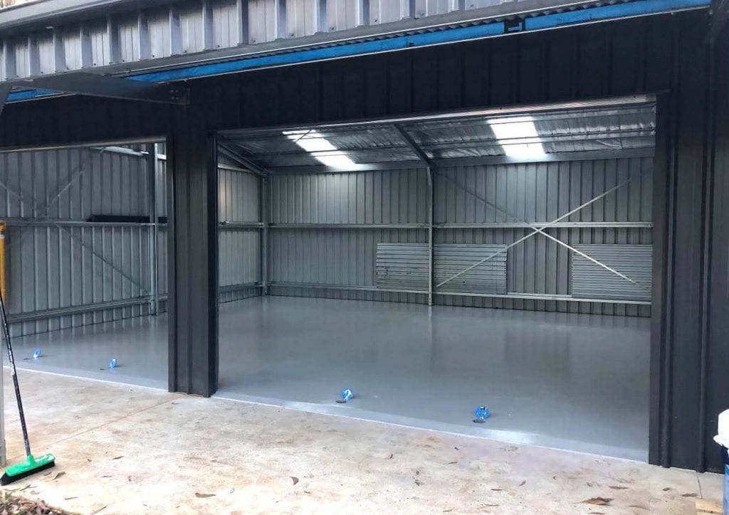 Commercial shed epoxy flooring installation Melbourne