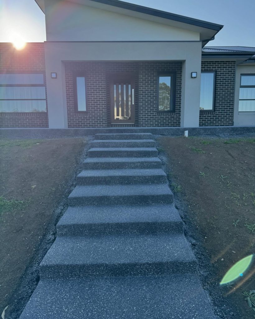 Exposed aggregate concrete stairs resurfacing in Drouin