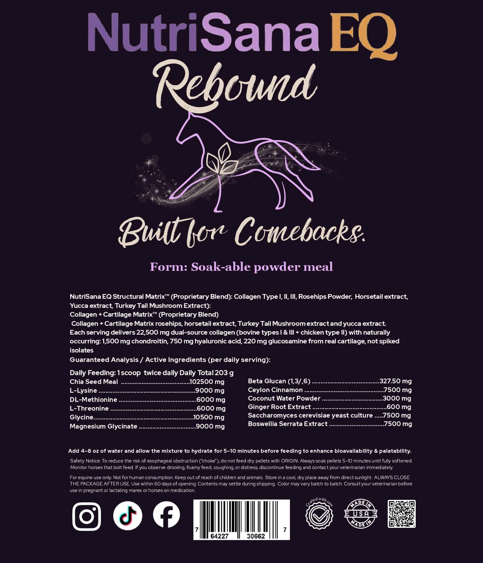 NutriSana EQ Rebound supplement for recovery and performance.