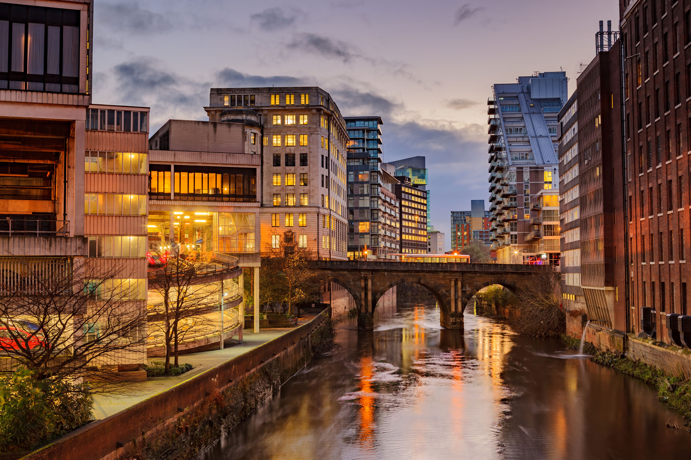 commercial buildings in Manchester by the canal