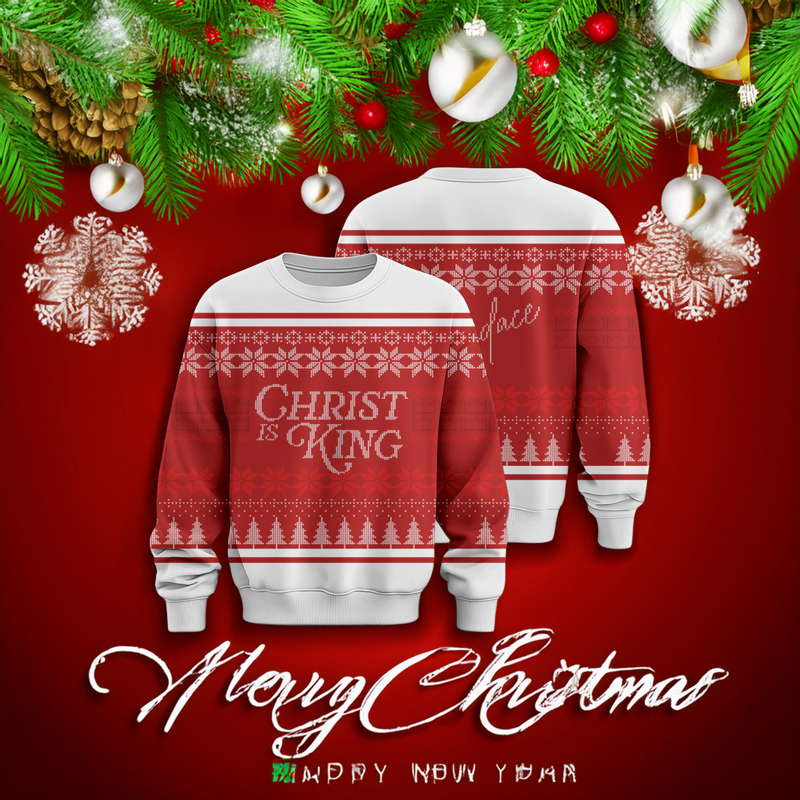 Candace Christ Is King Ugly Christmas Sweater