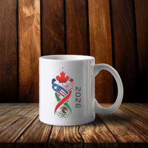 Canada USA Mexico Eagle Soccer Ball World Cup 2026 Mug