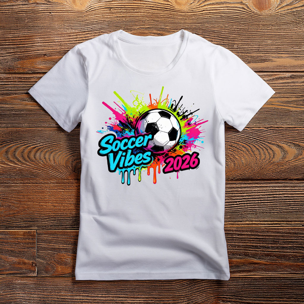 Soccer Vibes 2026 Paint Splash Graphic Shirt