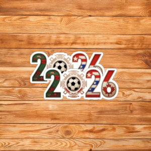 World Cup 2026 Soccer Ball Typography Sticker