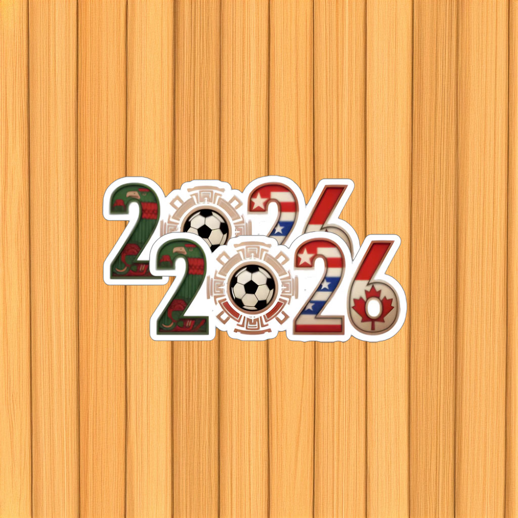 World Cup 2026 Soccer Ball Typography Sticker