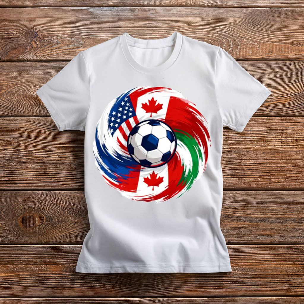 World Cup 2026 Tricolor Soccer Swirl Shirt