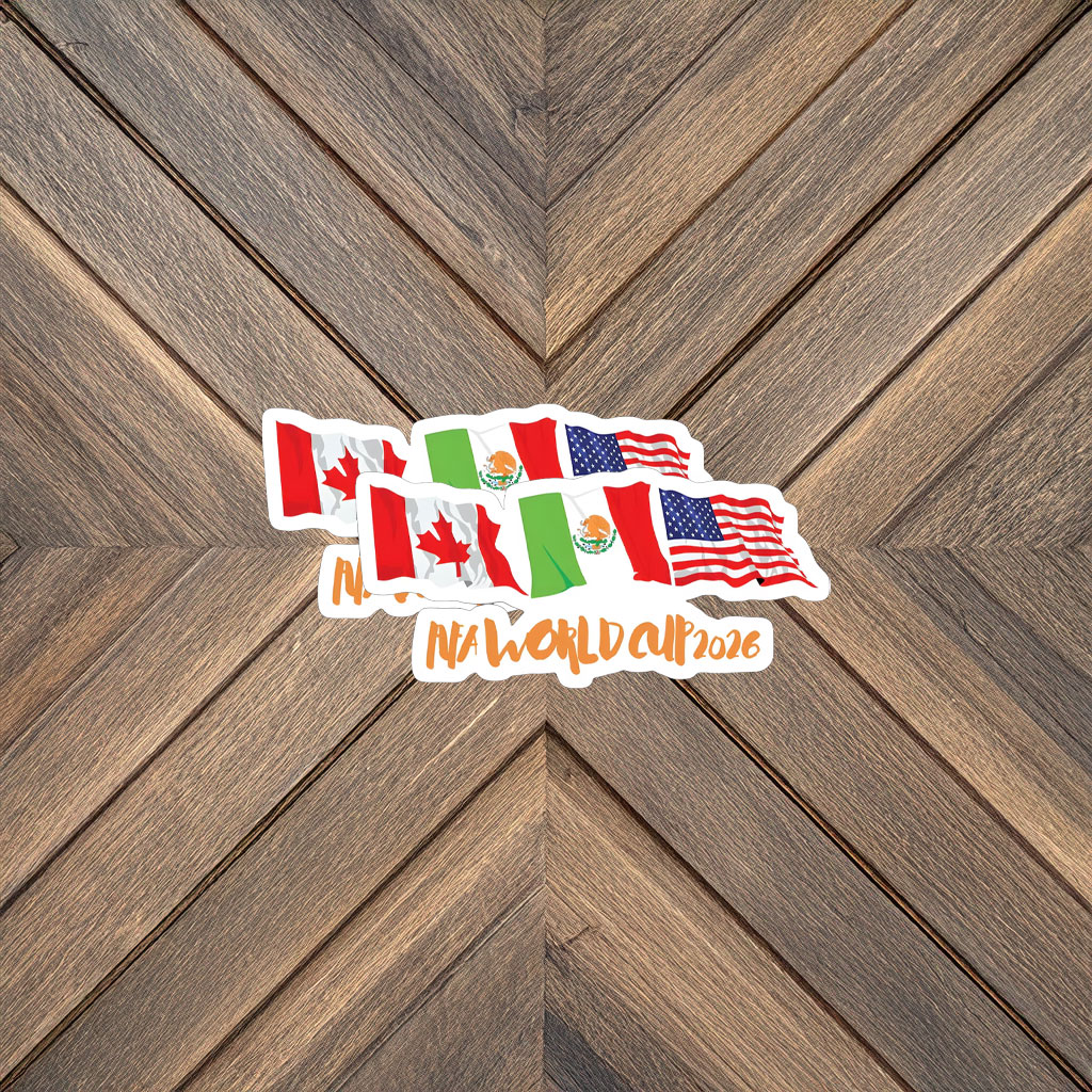 World Cup 2026, Triple Nation Flags Soccer Sticker