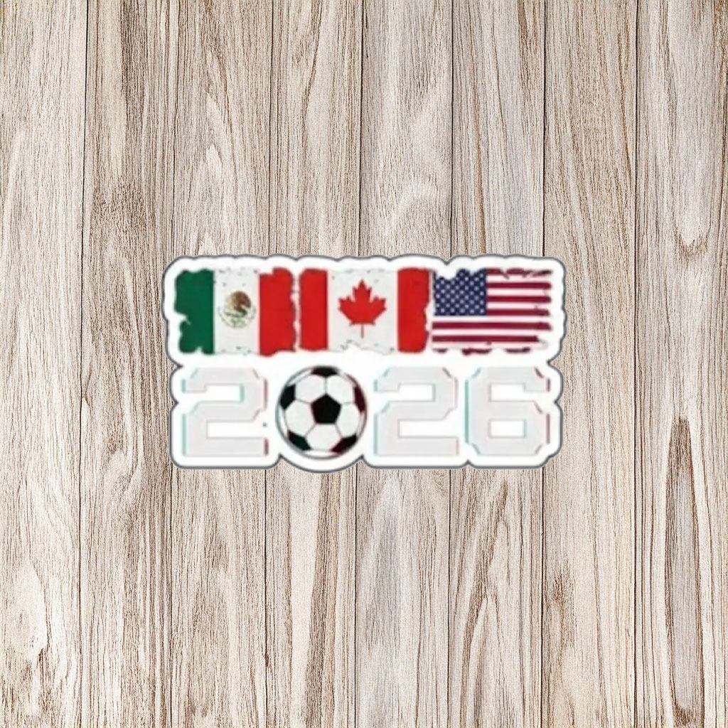 World Cup 2026 Triple Nation Flags Soccer Sticker