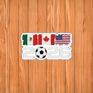 World Cup 2026 Triple Nation Flags Soccer Sticker
