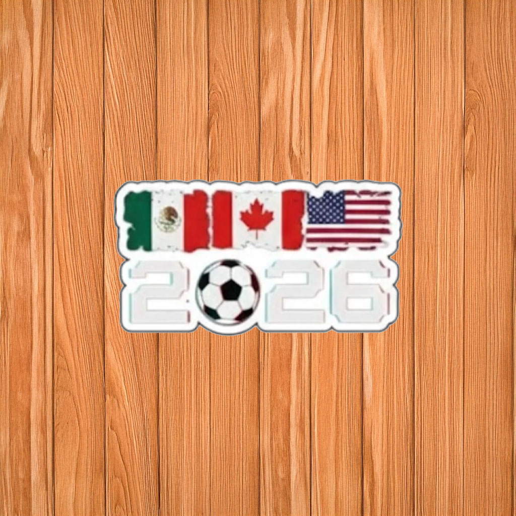 World Cup 2026 Triple Nation Flags Soccer Sticker