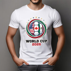World Cup 2026 USA Canada Soccer Ball Badge Shirt