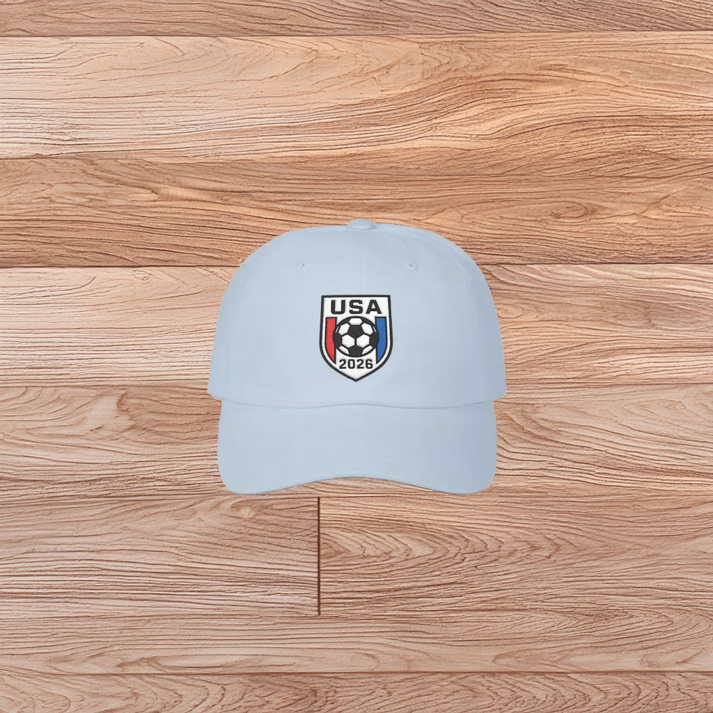 World Soccer Cap Embroidered USA 2026 Dad HatWorld Soccer Cap Embroidered USA 2026 Dad Hat