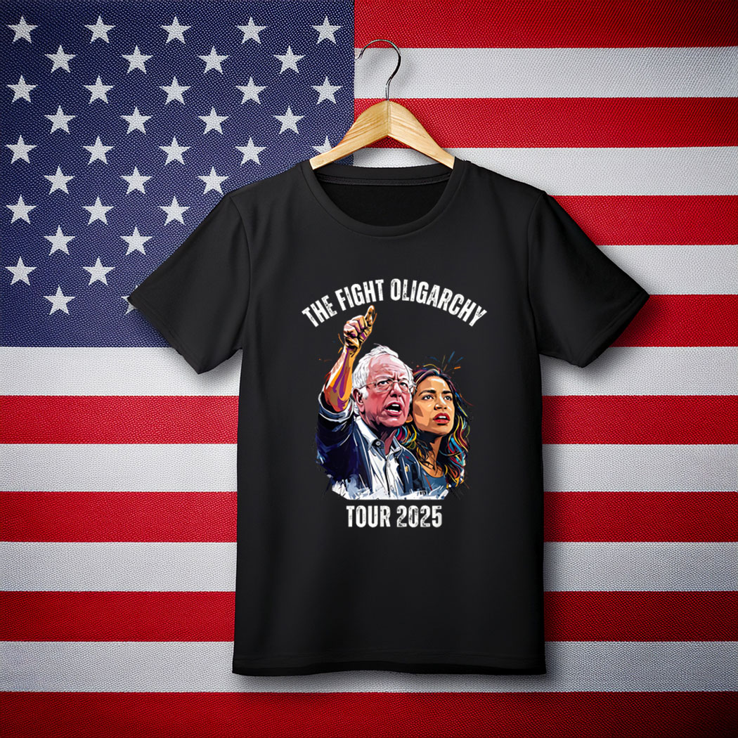 Bernie Fight Oligarchy 2025 Fighting Oligarchy Tour T-Shirt