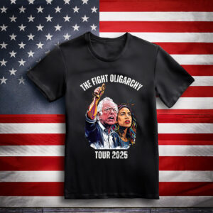 Bernie Fight Oligarchy 2025 Fighting Oligarchy Tour Tee Shirt
