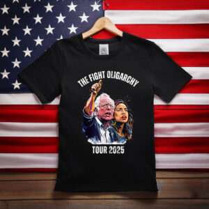 Bernie Fight Oligarchy 2025 Fighting Oligarchy Tour Tee Shirt