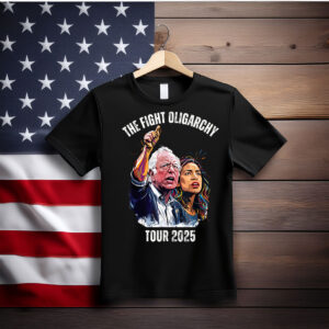 Bernie Fight Oligarchy 2025 Fighting Oligarchy Tour Tee Shirt