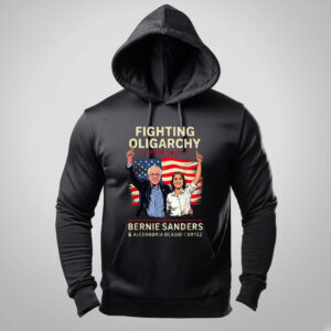 Bernie Sanders AOC Fighting Oligarchy Anti Trump US Flag 2025 Hoodie Shirt