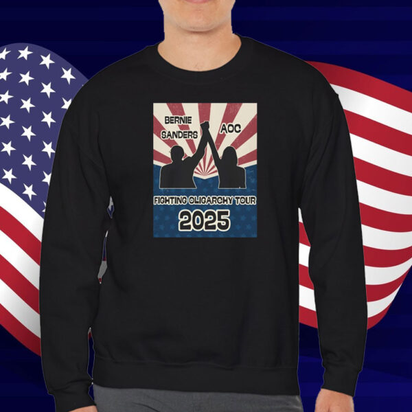 Bernie Sanders AOC Fighting Oligarchy Tour 2025 T-Shirts