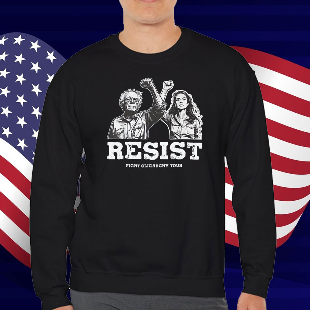 Bernie Sanders AOC Resist Fighting Oligarchy Tour T-Shirt