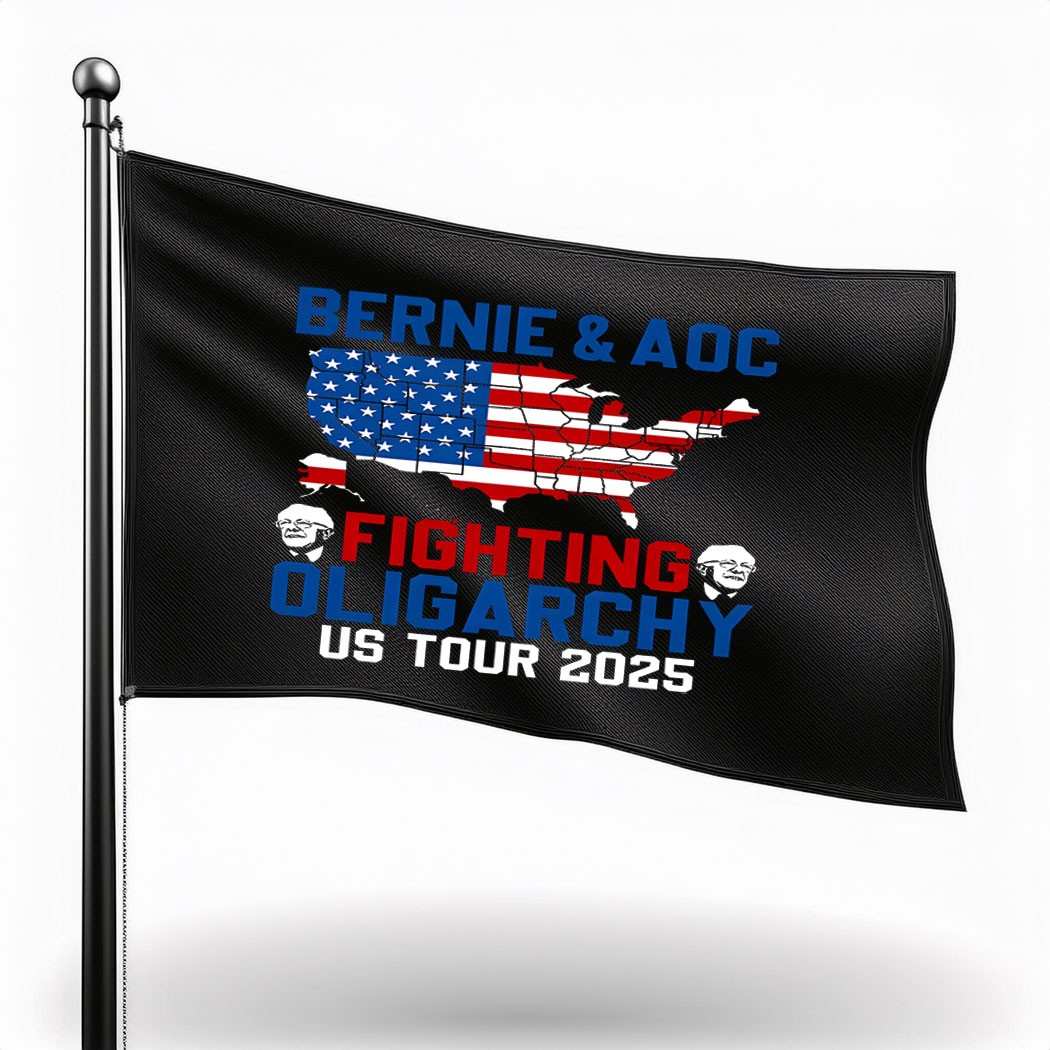 Bernie Sanders & OAC Garden Flag, Fighting Oligarchy Flag