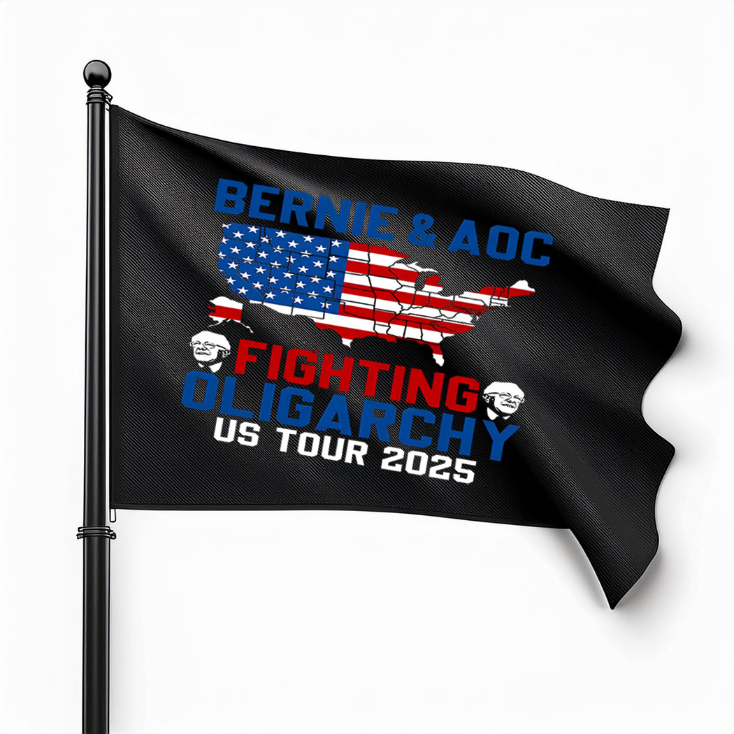 Bernie Sanders & OAC Garden Flag, Fighting Oligarchy Flag