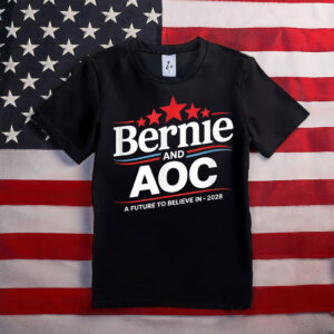 Bernie Sanders and AOC 2028 For President Campaign T-Shirt
