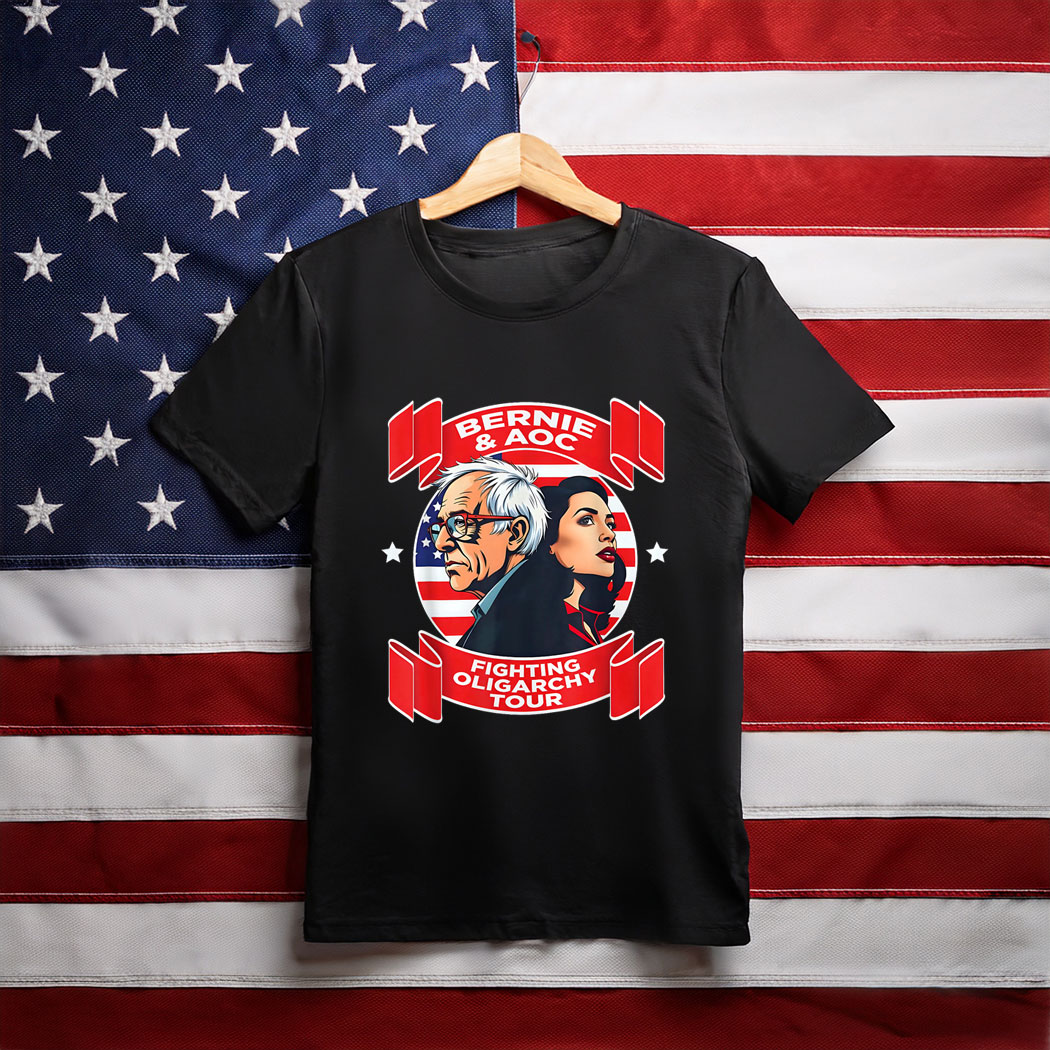 Bernie & aoc fighting oligarchy tour shirt T-Shirt