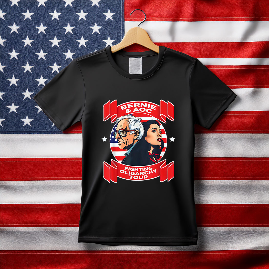 Bernie & aoc fighting oligarchy tour shirt T-Shirt