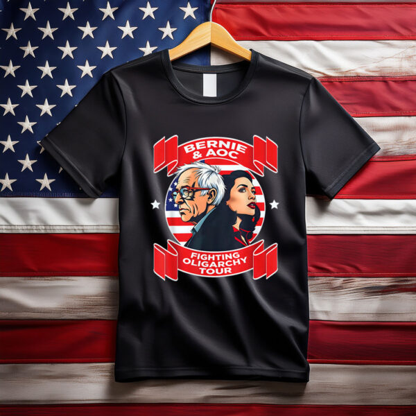 Bernie & aoc fighting oligarchy tour shirt T-Shirt