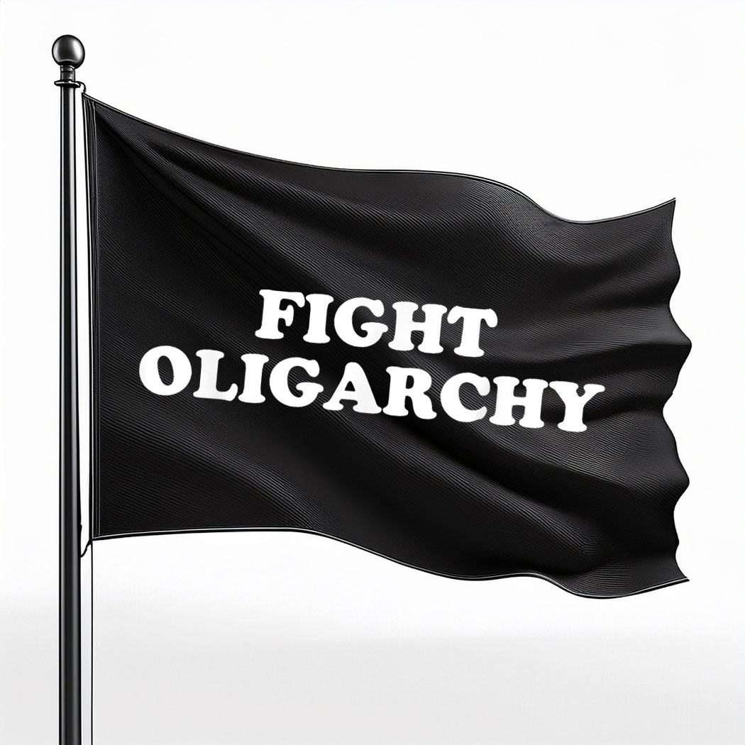 Fight Oligarchy - Stand Against Corporate Greed Activist Flag