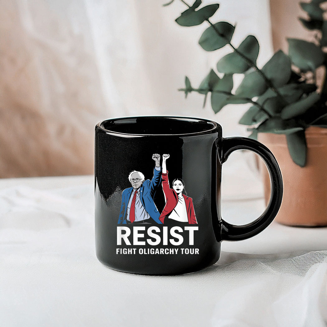 Fight Oligarchy Tour Resist Bernie and AOC Mug