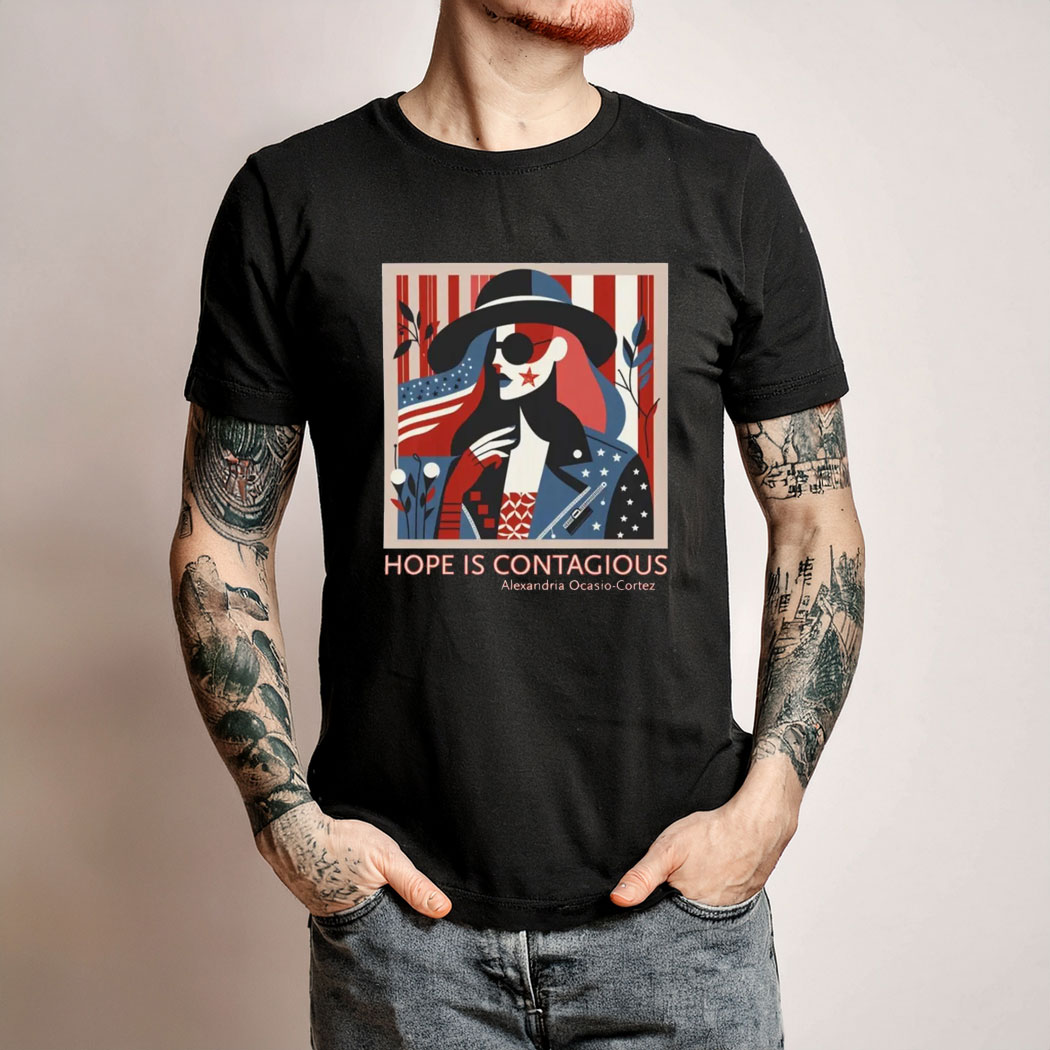 Hope is Contagious AOC Bernie Sanders Fighting Oligarchy Tour Shirt
