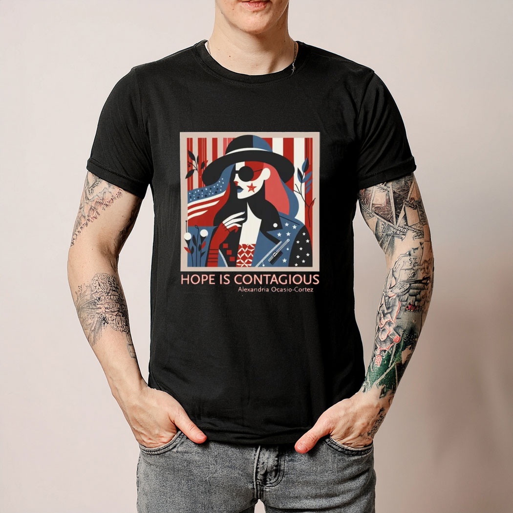 Hope is Contagious AOC Bernie Sanders Fighting Oligarchy Tour Shirt
