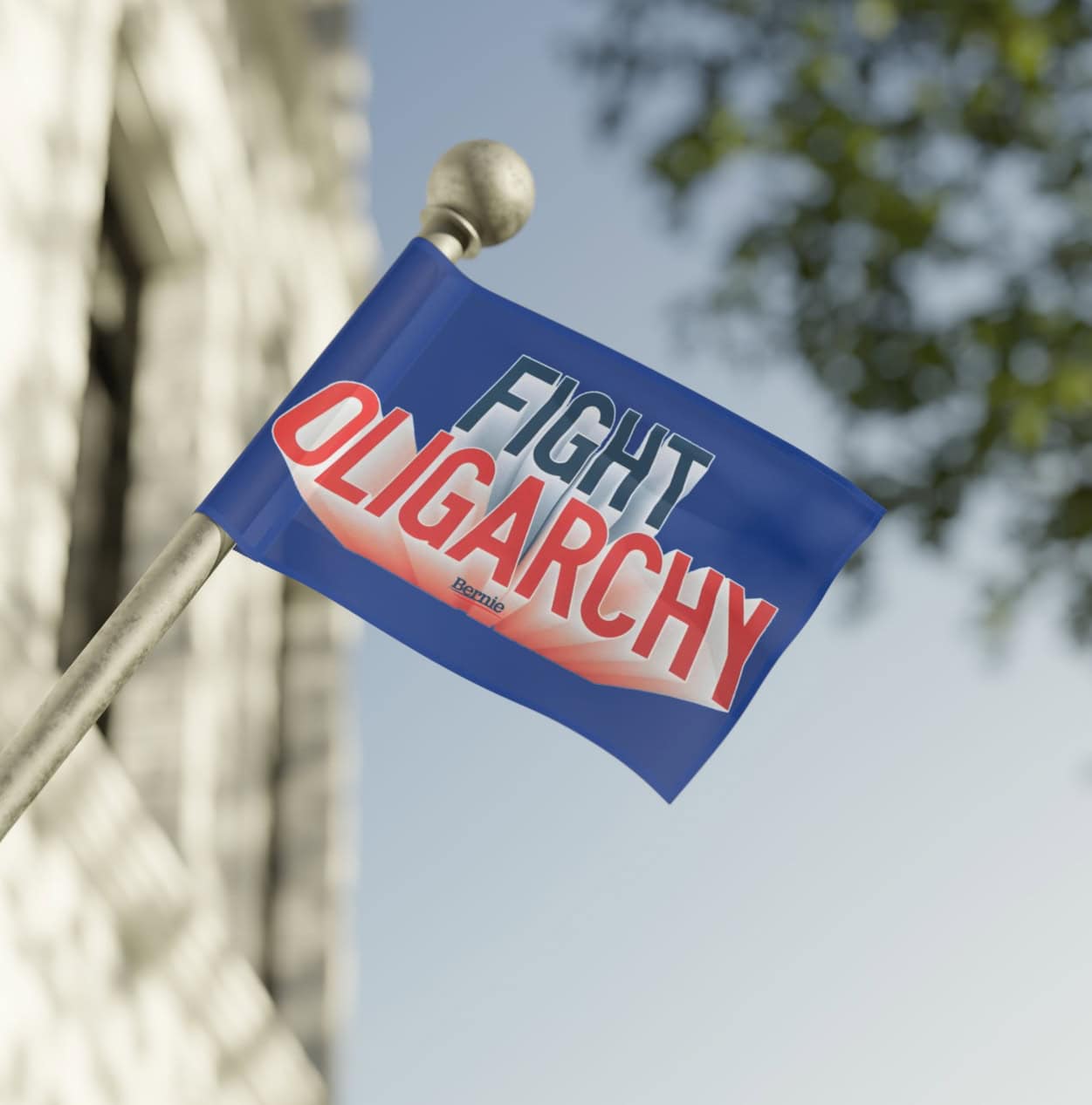 Fight Oligarchy Bernie Sanders Flag, Alexandria Ocasio-Cortez AOC