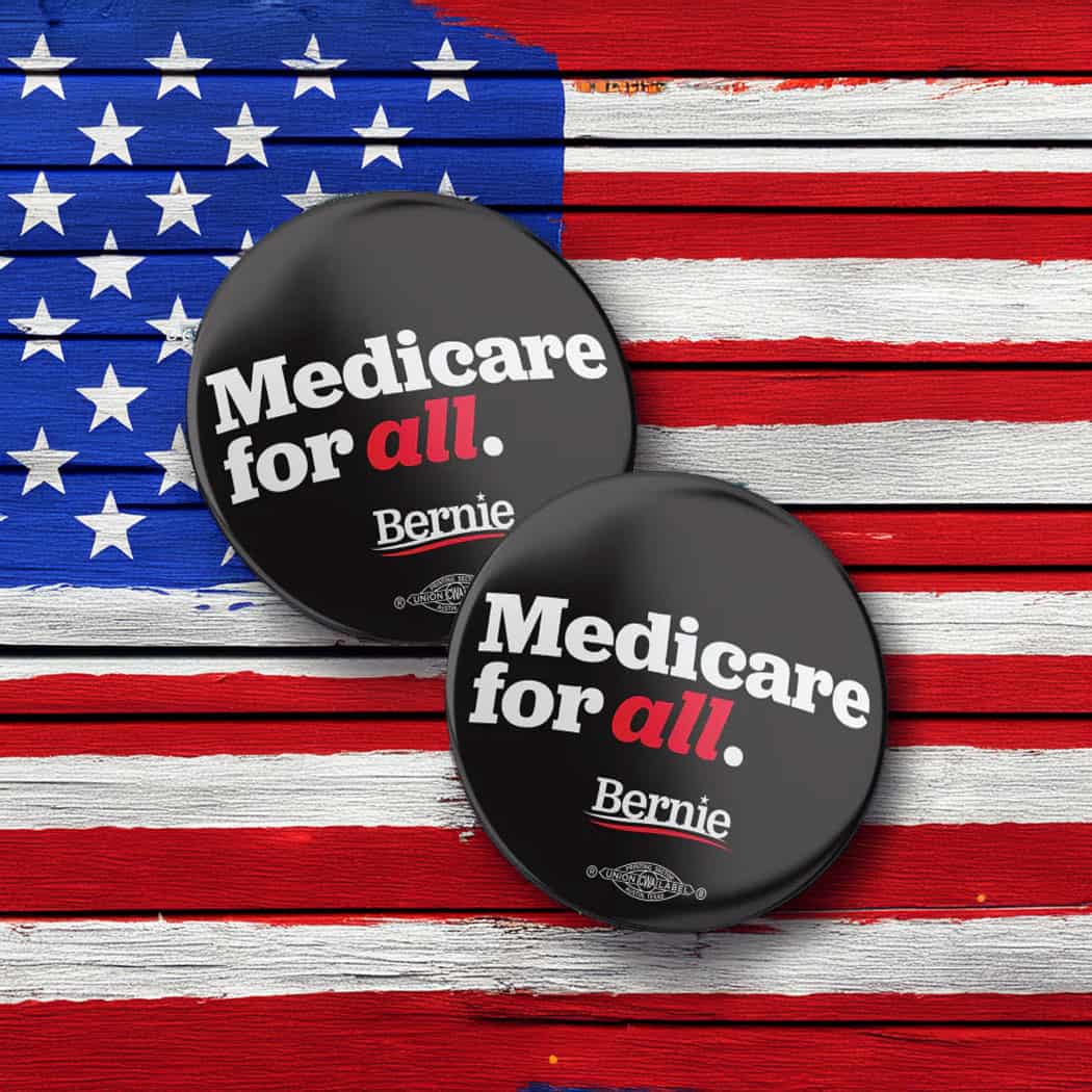 Bernie Medicare For All Mylar Buttons