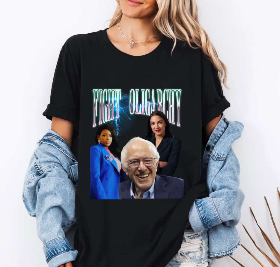 Bernie Sanders AOC Jasmine Crockett Fight the Oligarchy Shirt
