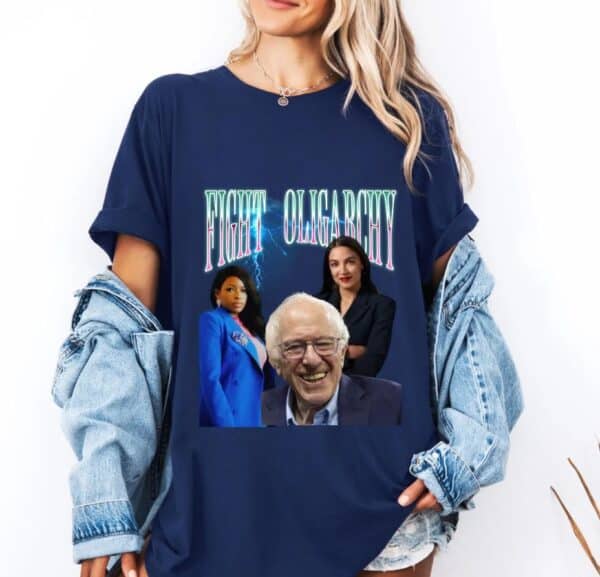 Bernie Sanders AOC Jasmine Crockett Fight the Oligarchy Shirt