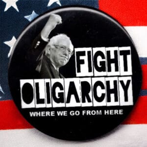 Bernie Sanders Fight Oligarchy AOC Button