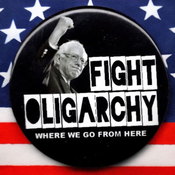 Bernie Sanders Fight Oligarchy AOC Button