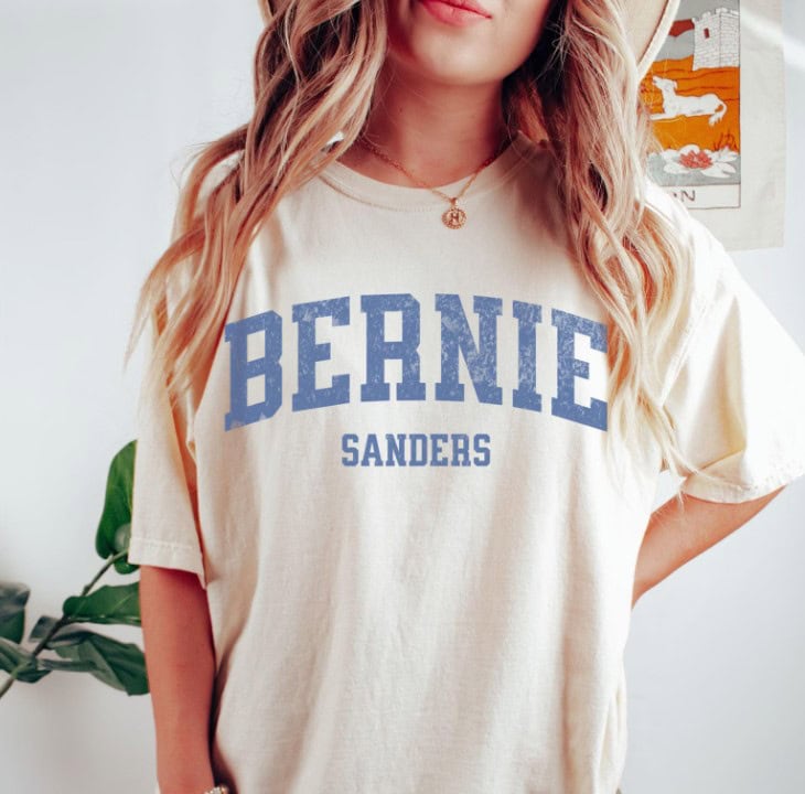 Bernie Sanders Fight the Oligarchy Varsity shirt