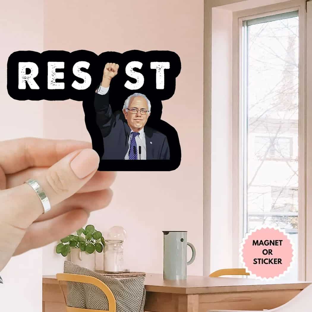 Bernie Sanders Resist Anti Trump Sticker
