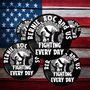 Bernie and AOC Buttons