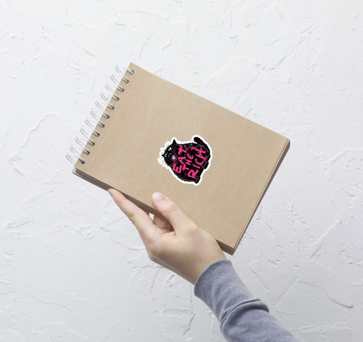 Chonky Black Cat Eat The Rich stickers