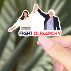 Fight Oligarchy AOC Bernie Sticker
