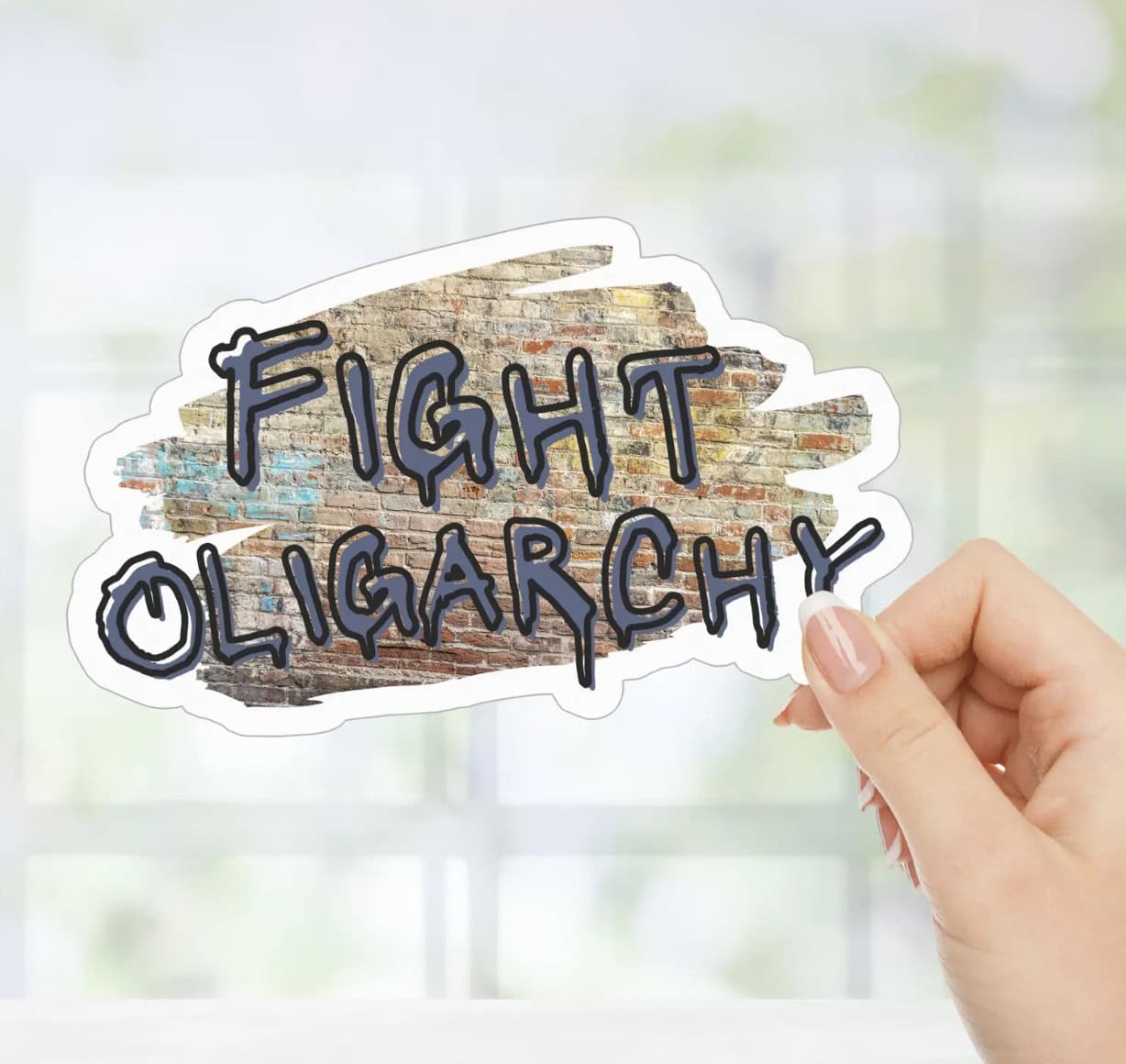 Fight Oligarchy Sticker, Anti-Oligarchy Political Sticker