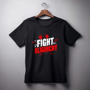 Fight the Oligarchy Typewriter Text Shirts